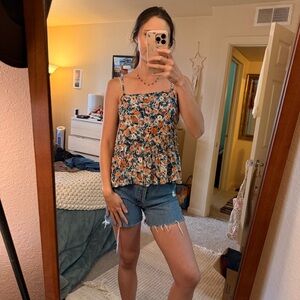 Current/Elliott babydoll floral blouse